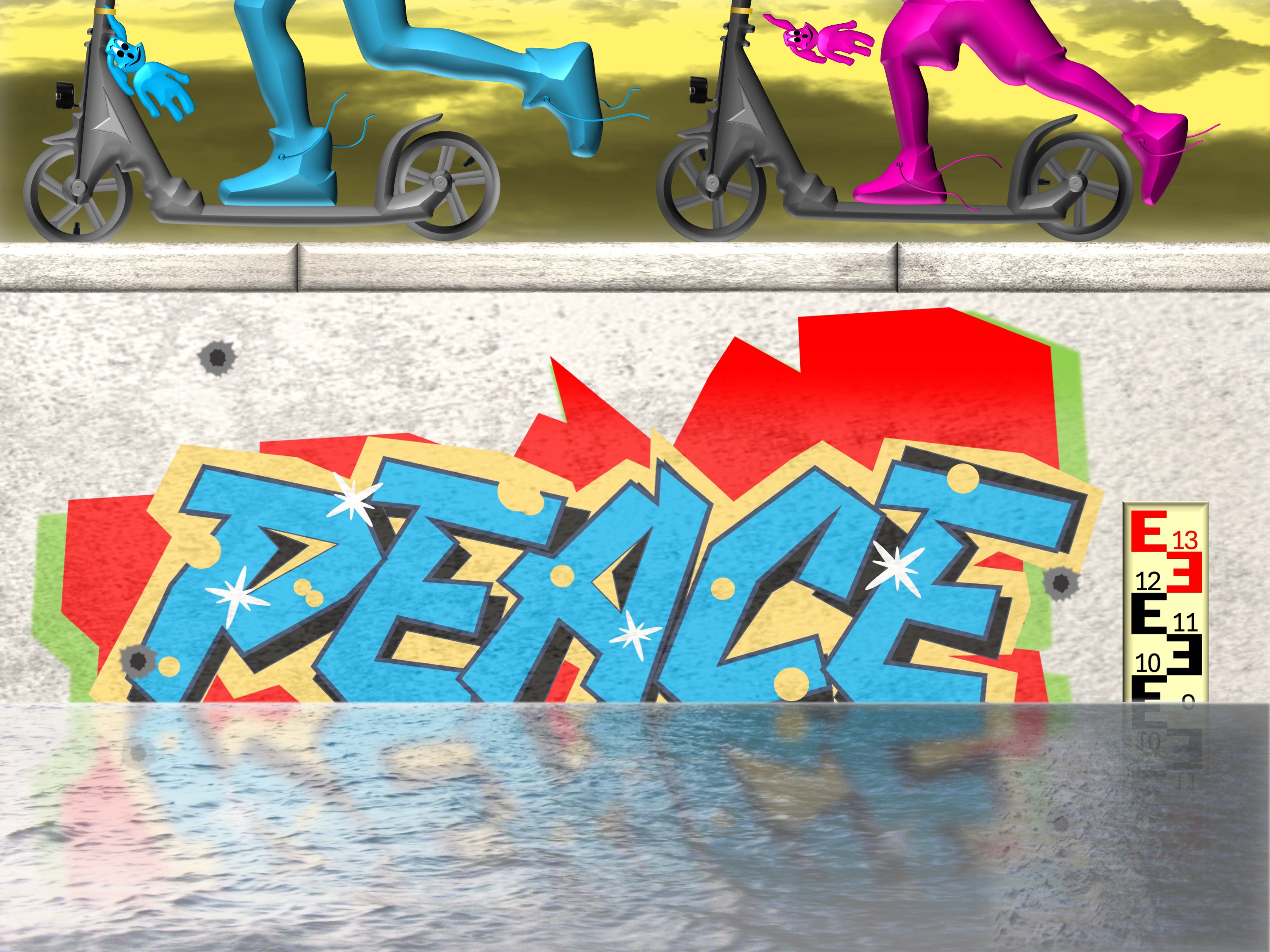 high water(combined painting technique; 2026-07-16)