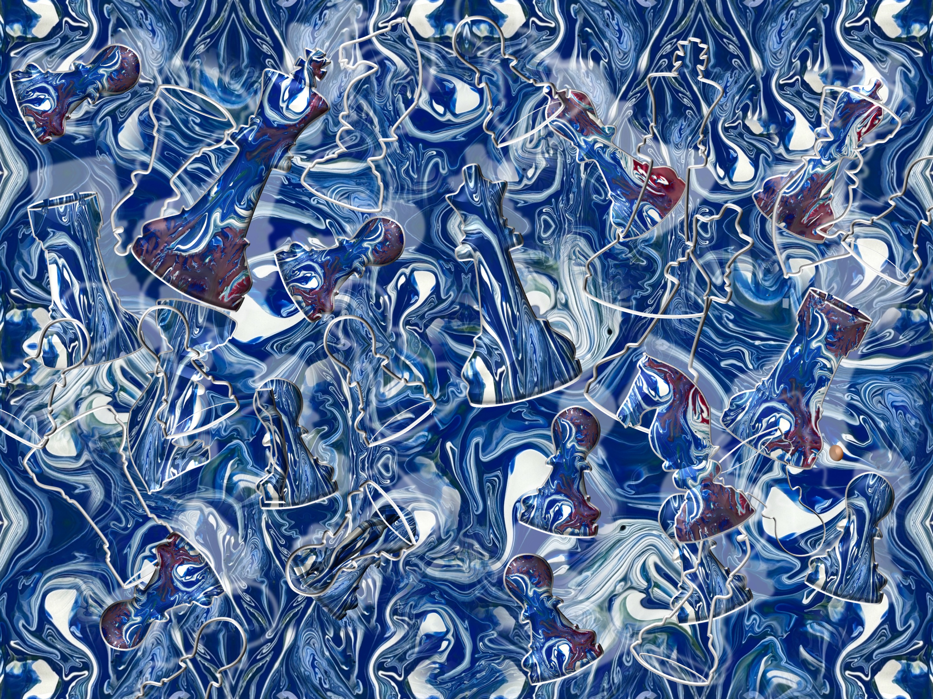The Almost Invisible Enemy / or I hate a messy environment; (combined painting technique); (2026-07-19), the fifth draft)