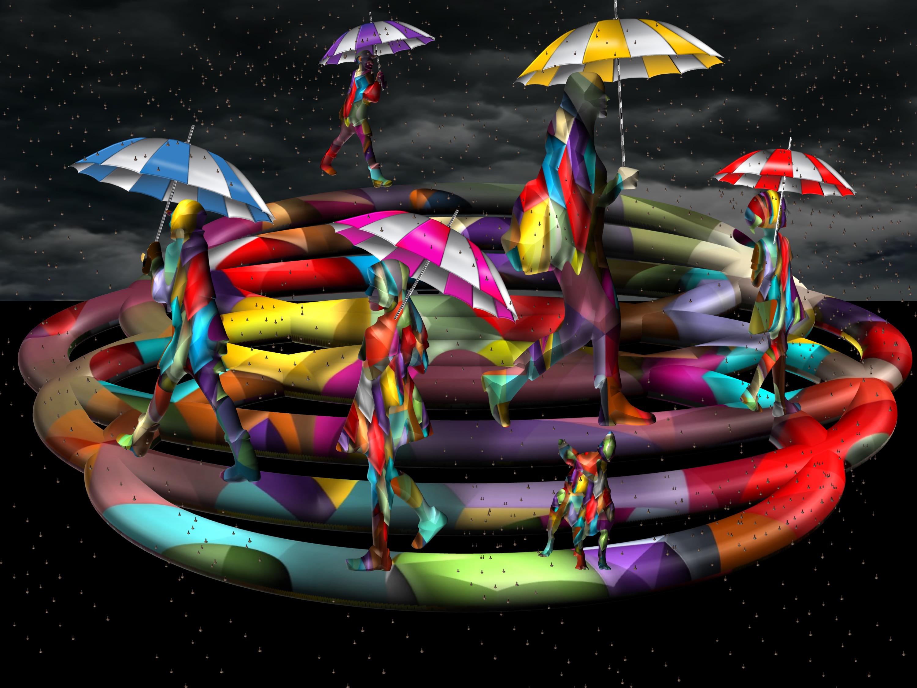 maybe an endless and dangerous path in rain (combined painting technique; stage 2026-07-31)