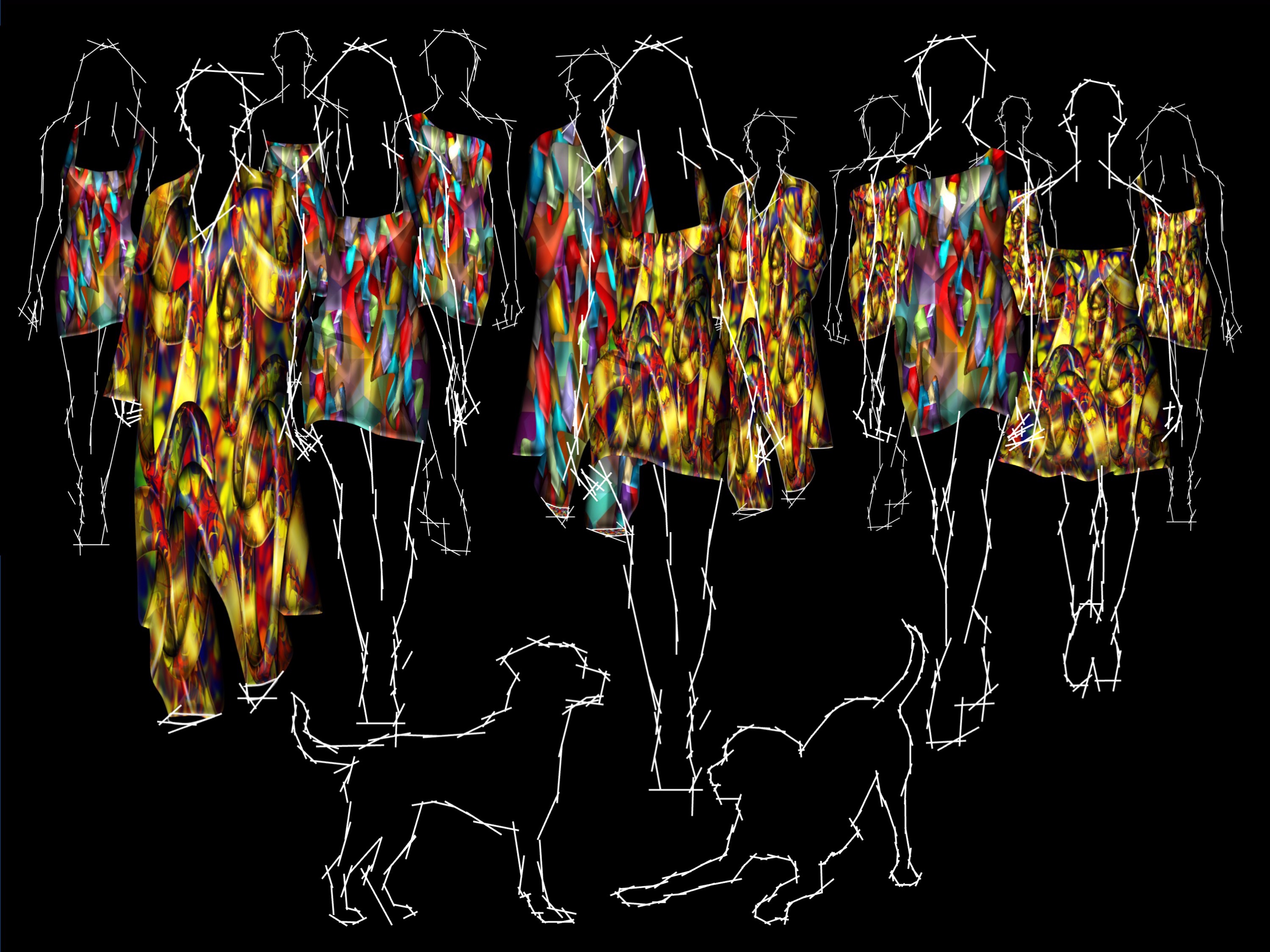 maybe just lines and colors on a black background (combined painting technique, 2026-08-10)