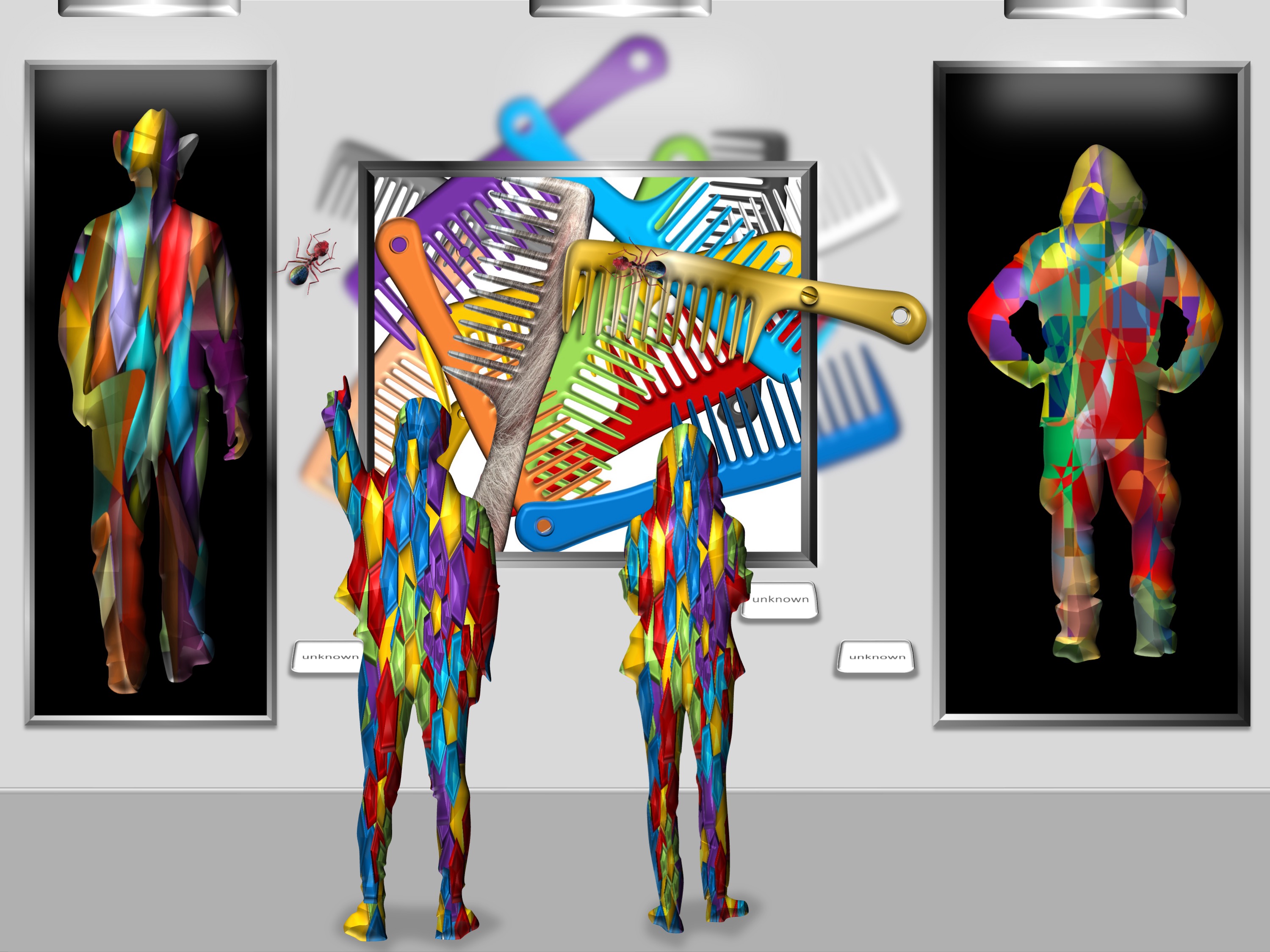 Art Gallery II (Hair combs); (combined painting technique, 2026-08-21)