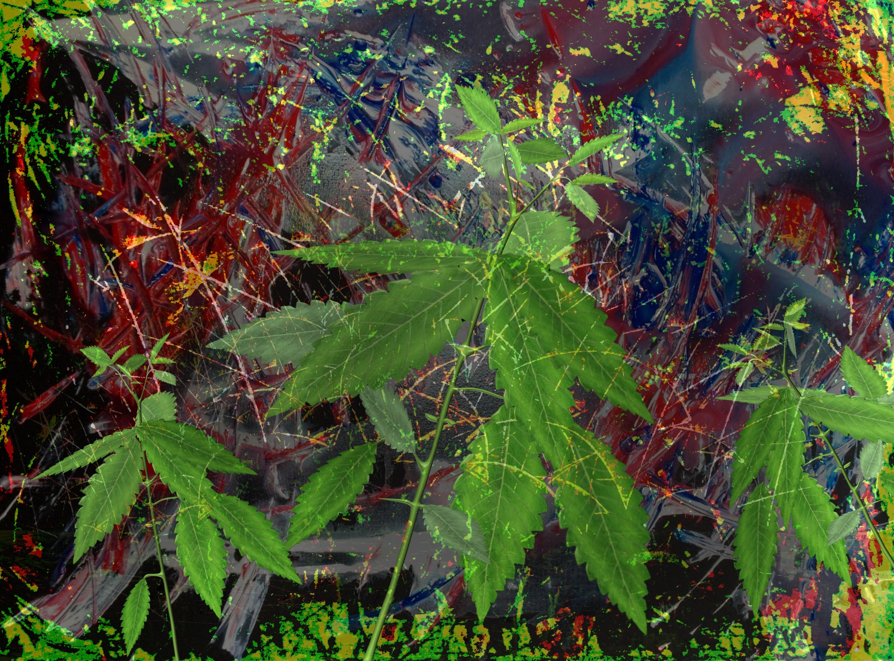 maybe a dream or a nightmare concerning plants; (combined painting technique; 2026-09-28)