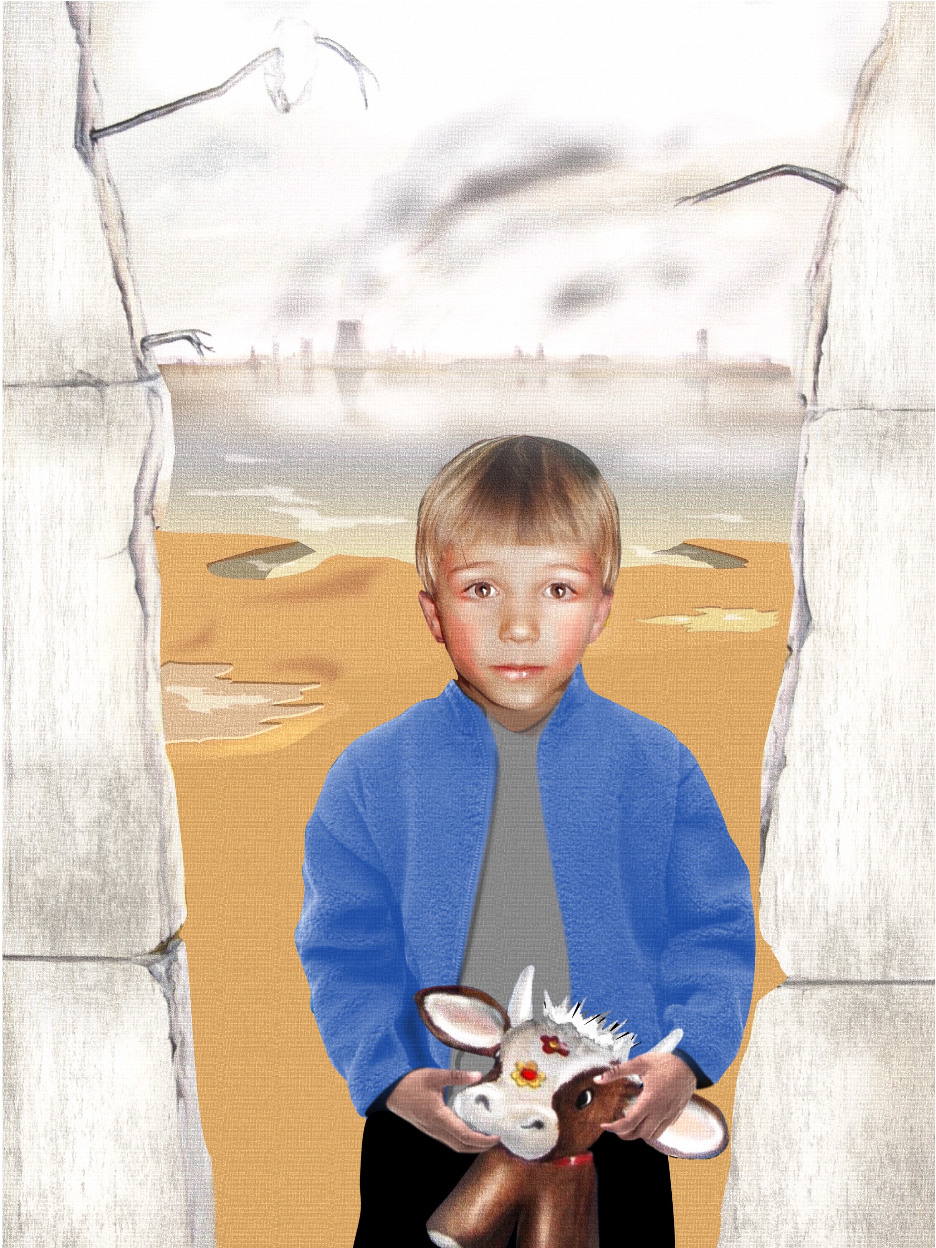 the wall is open (version II); (combined painting technique; 1991, draft, stage 2026-09-29)