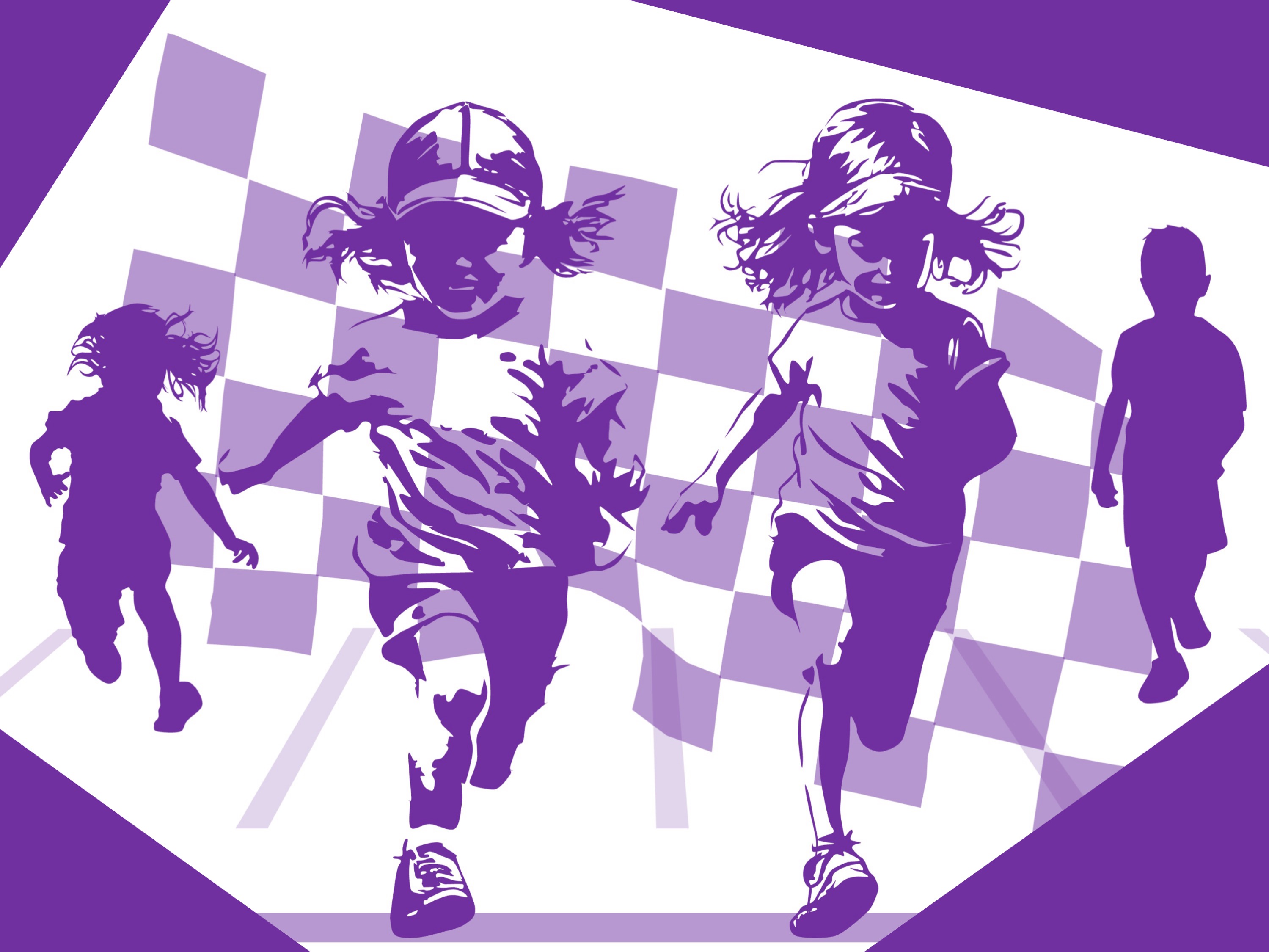 race; Don't give up!; (combined painting technique, 2026-10-01; Some design tips for girls and boys participating in the race were found online.)