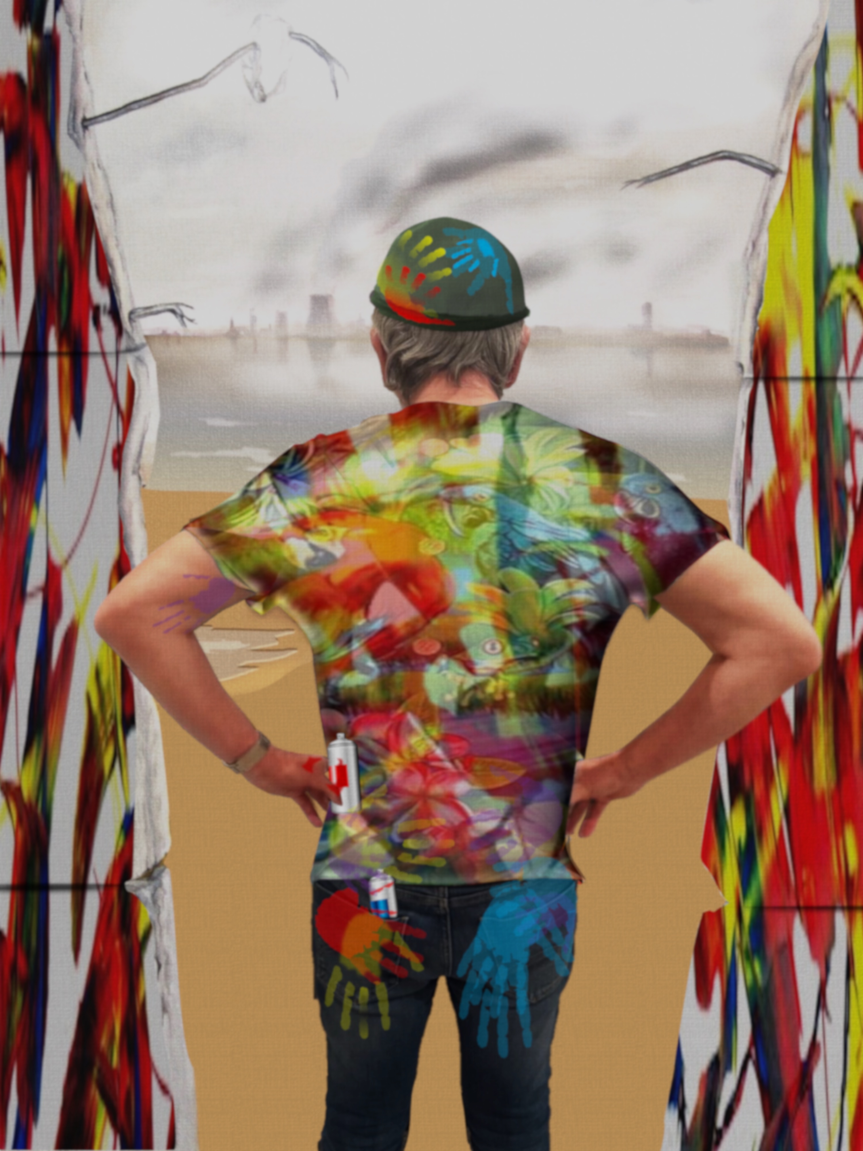 the wall is open (version III); (combined painting technique; 1991, 2026-10-14)