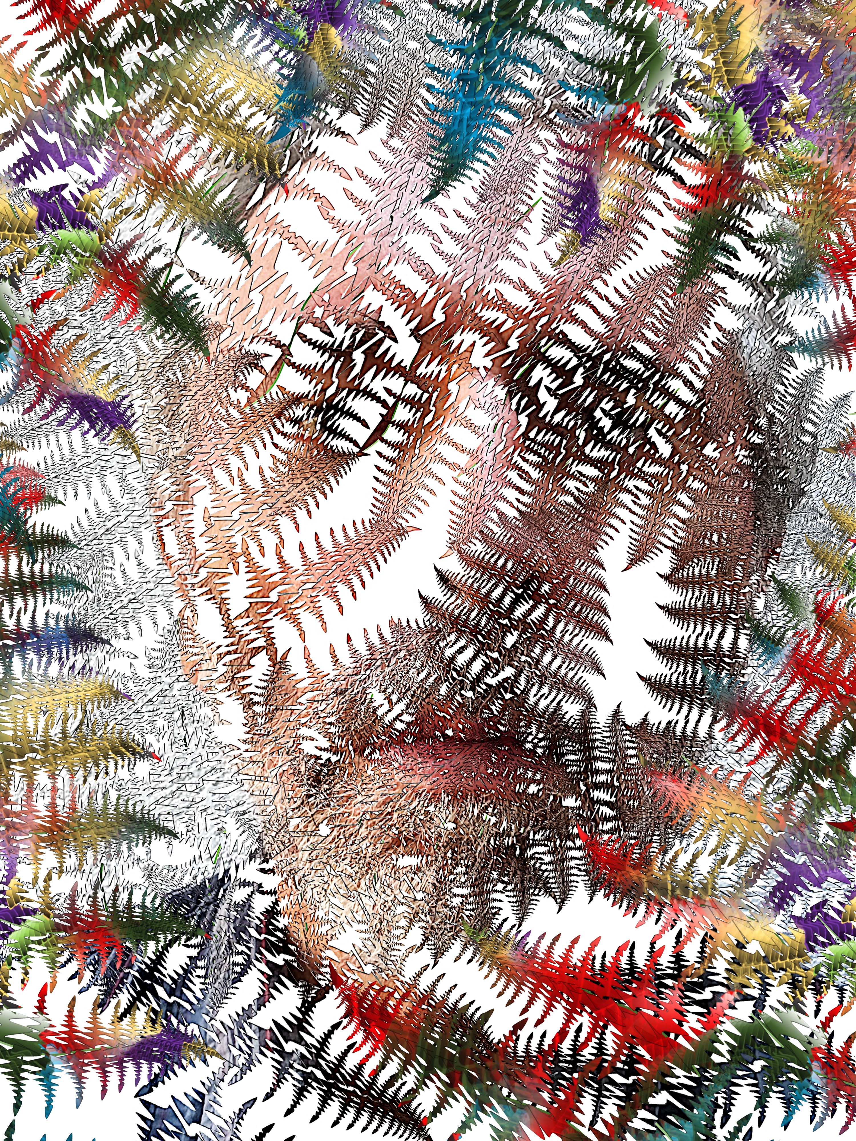 fern and maybe someone in camouflage; (combined painting technique; 2026-10-22)