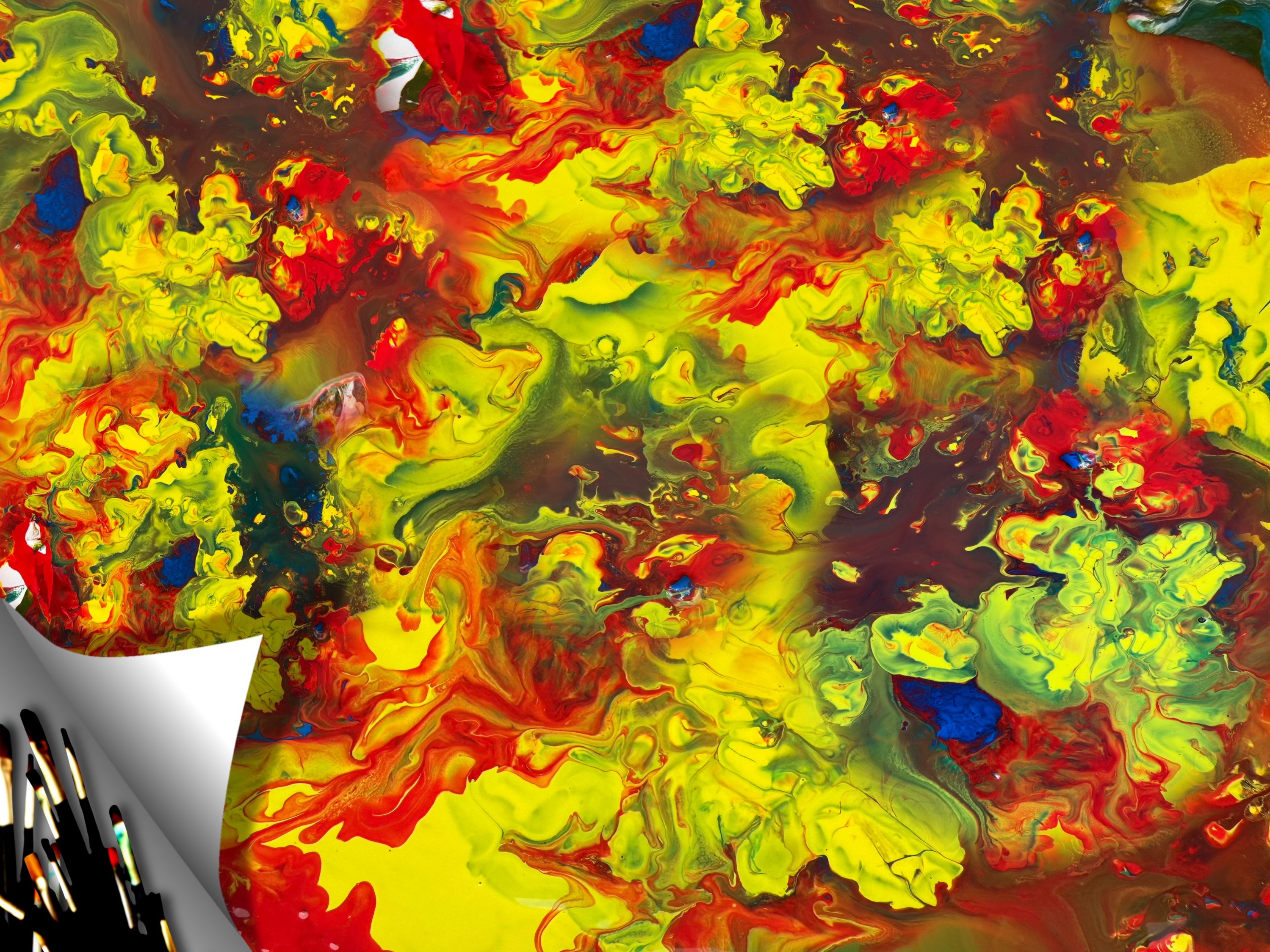 paintbrushes and maybe an accident with colors, or...; (acryl, 2026-10-24)