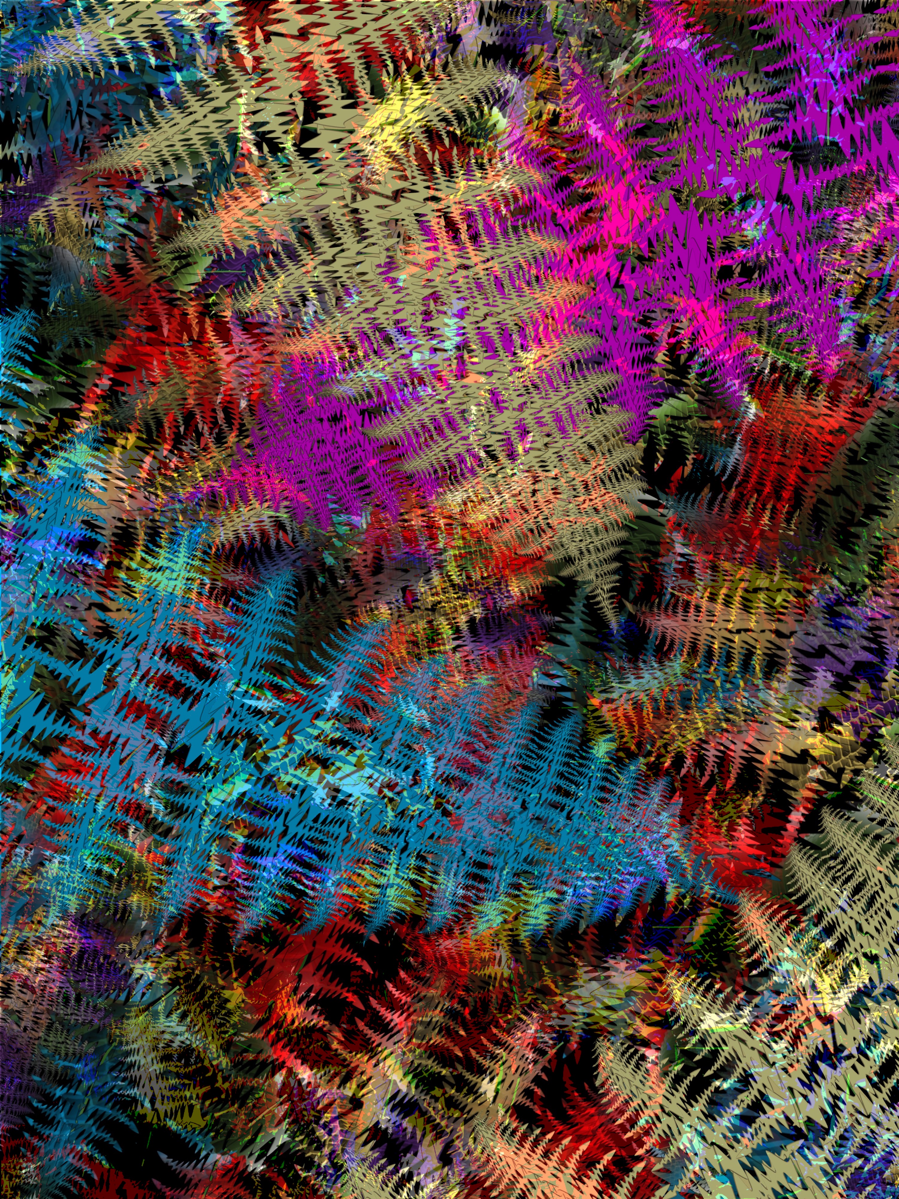 fern made with AI; version II; (combined painting technique; 2026-10-24)