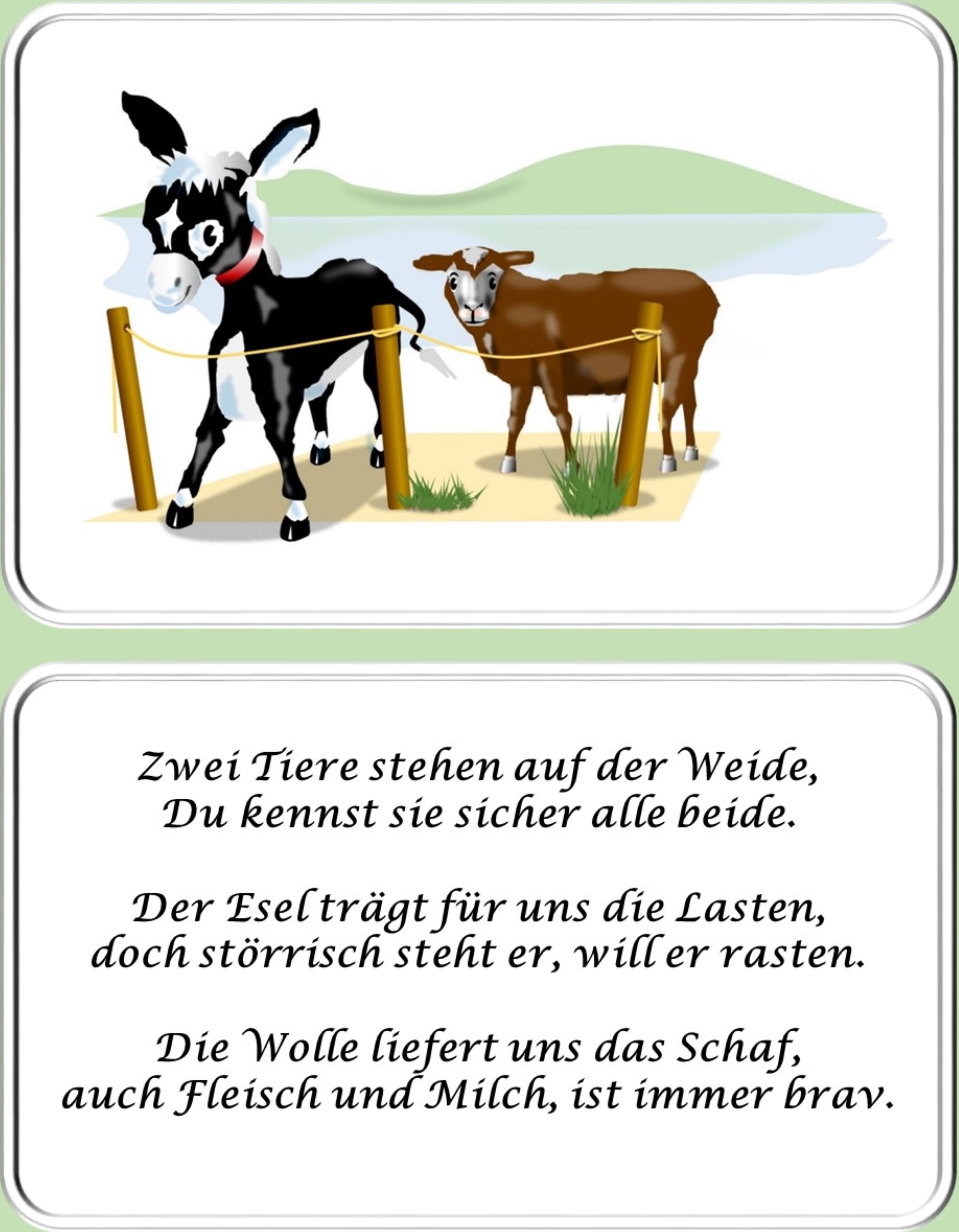 Donkey and Sheep (painted with PowerPoint; 2021-11)