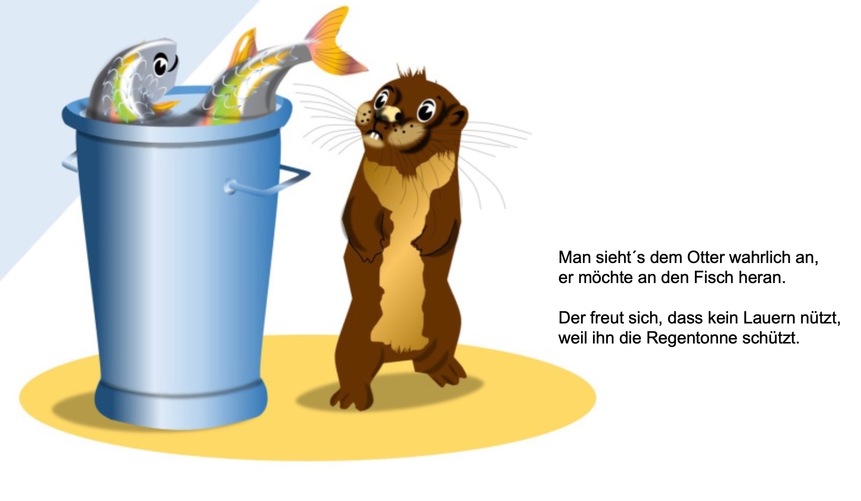 Otter and fish (painted with PowerPoint; 2021-11)