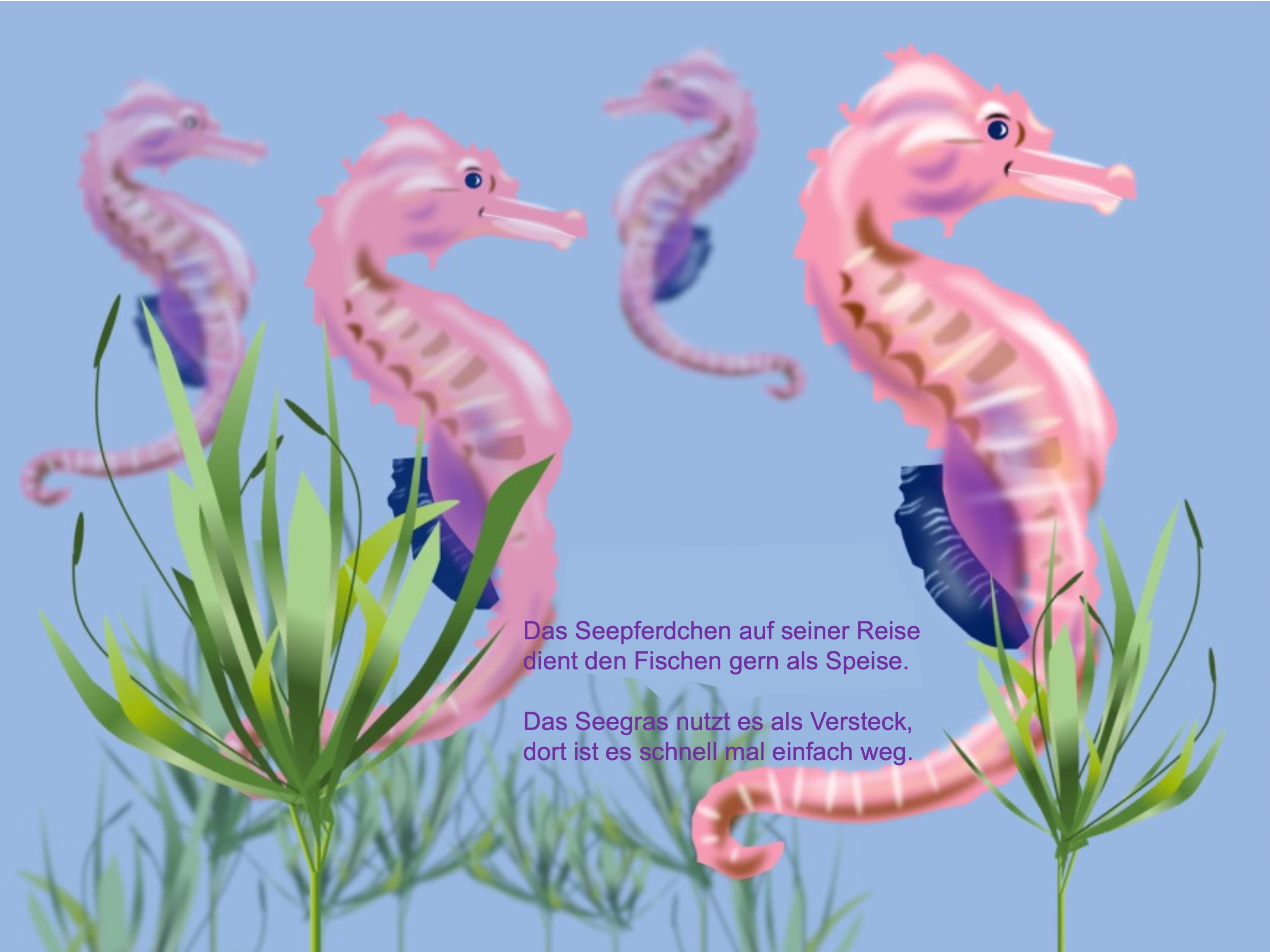 Sea horses (painted with PowerPoint; 2022-04-17)
