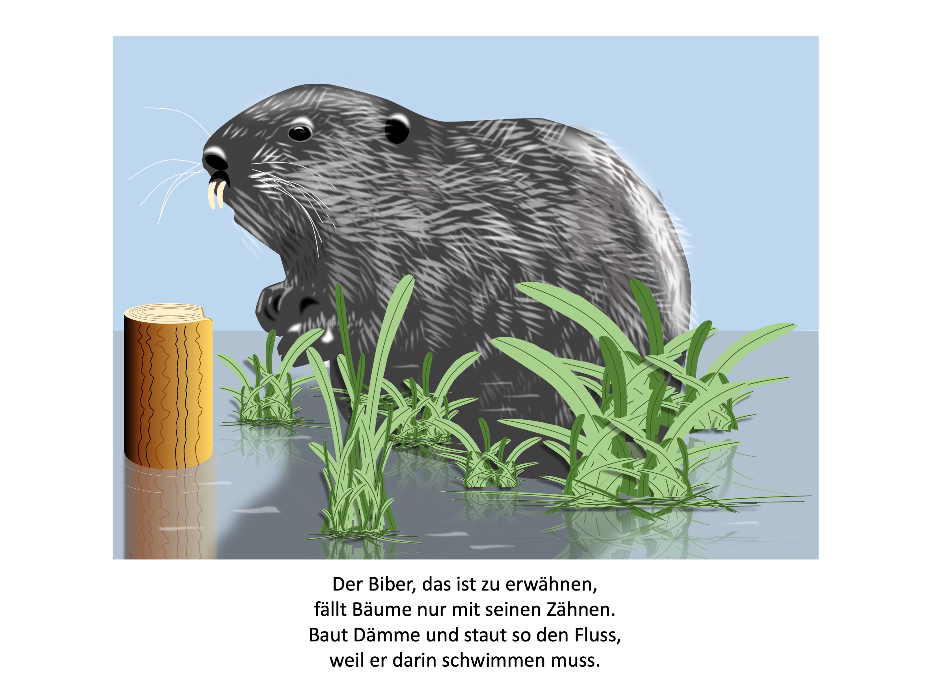 Beaver (painted with PowerPoint; 2022-09-12)