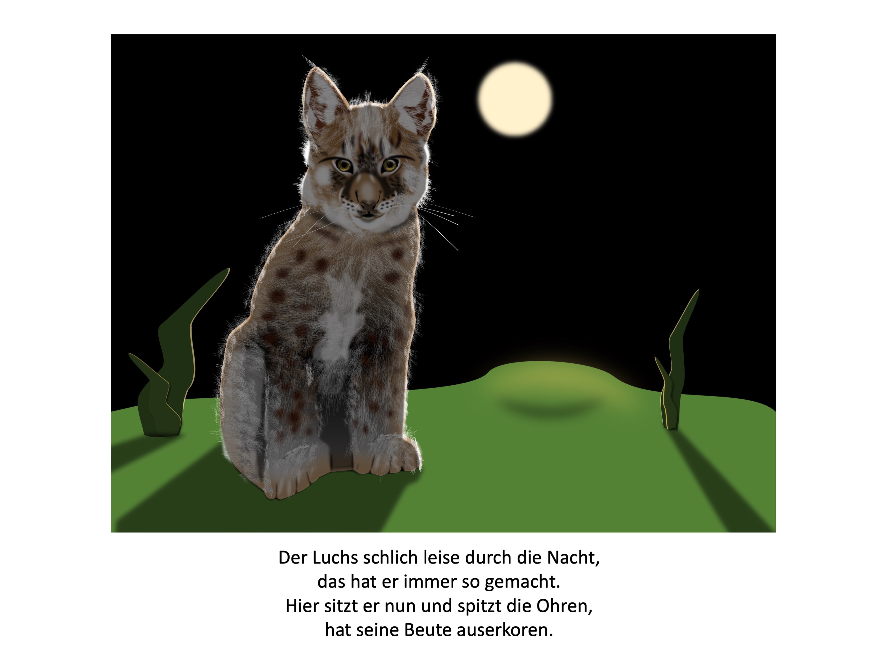 Lynx at night (painted with PowerPoint; 2022-05-14)