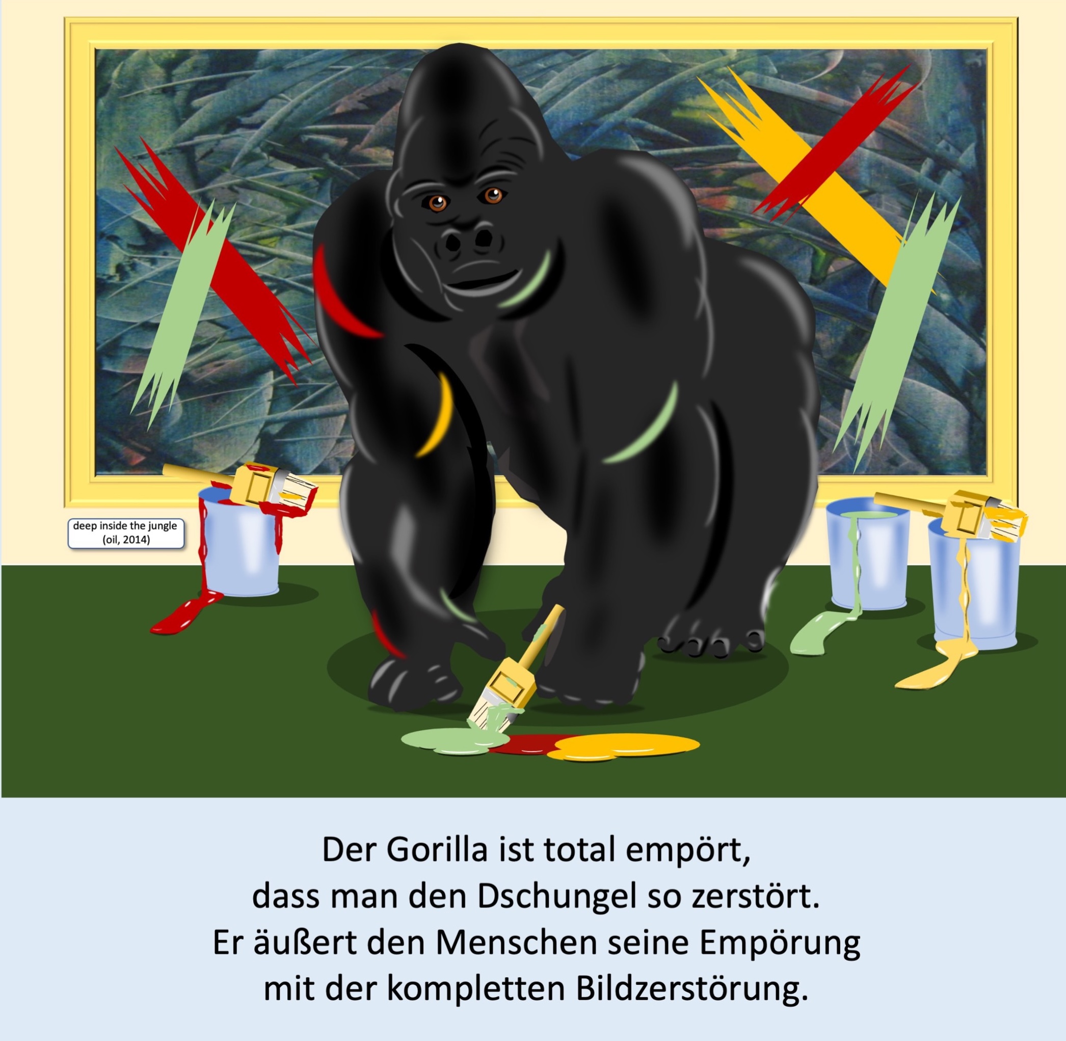 Gorilla (painted with PowerPoint; 2023-08-27)