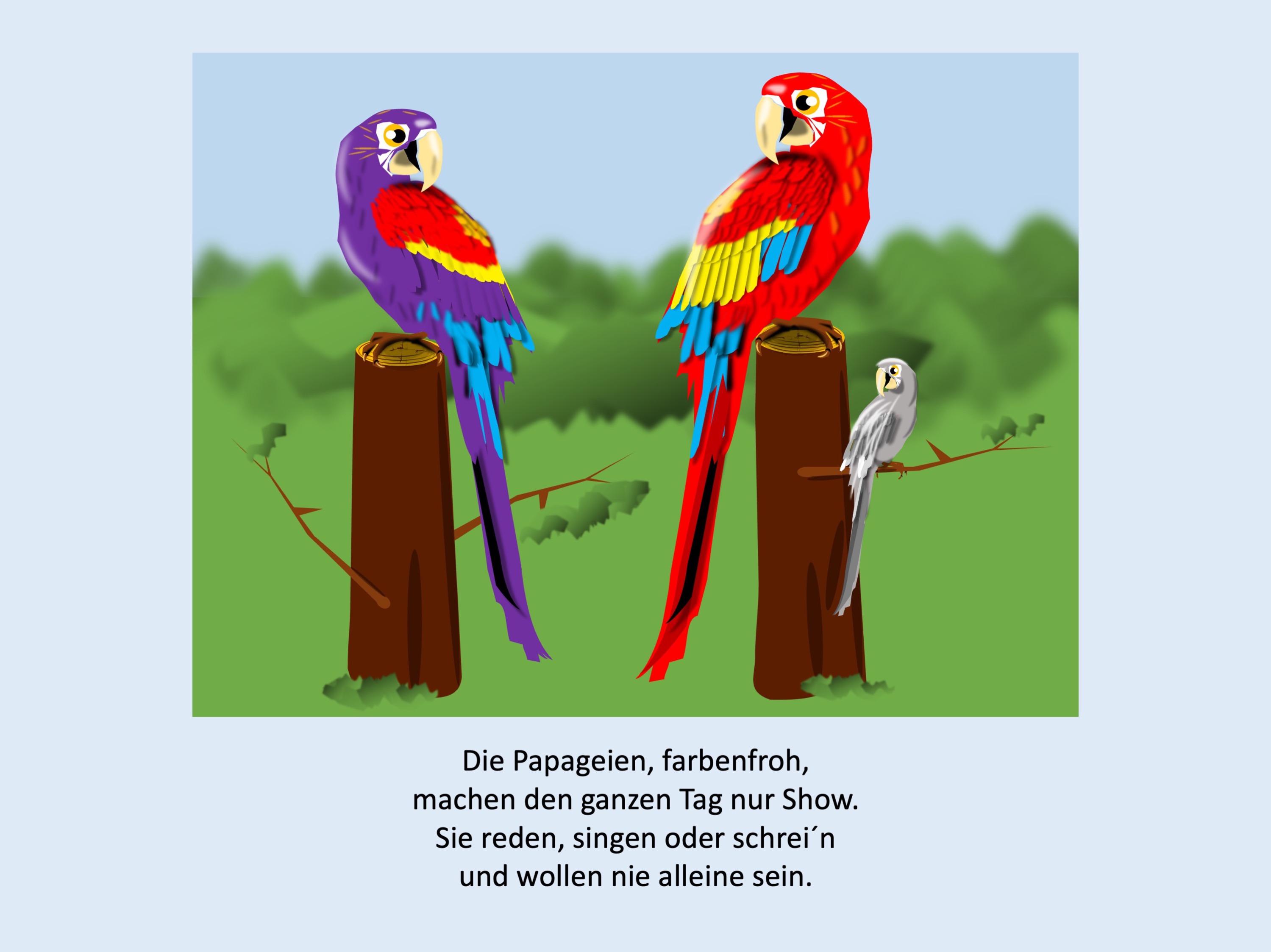 Parrots (painted with PowerPoint; 2022-04-03)