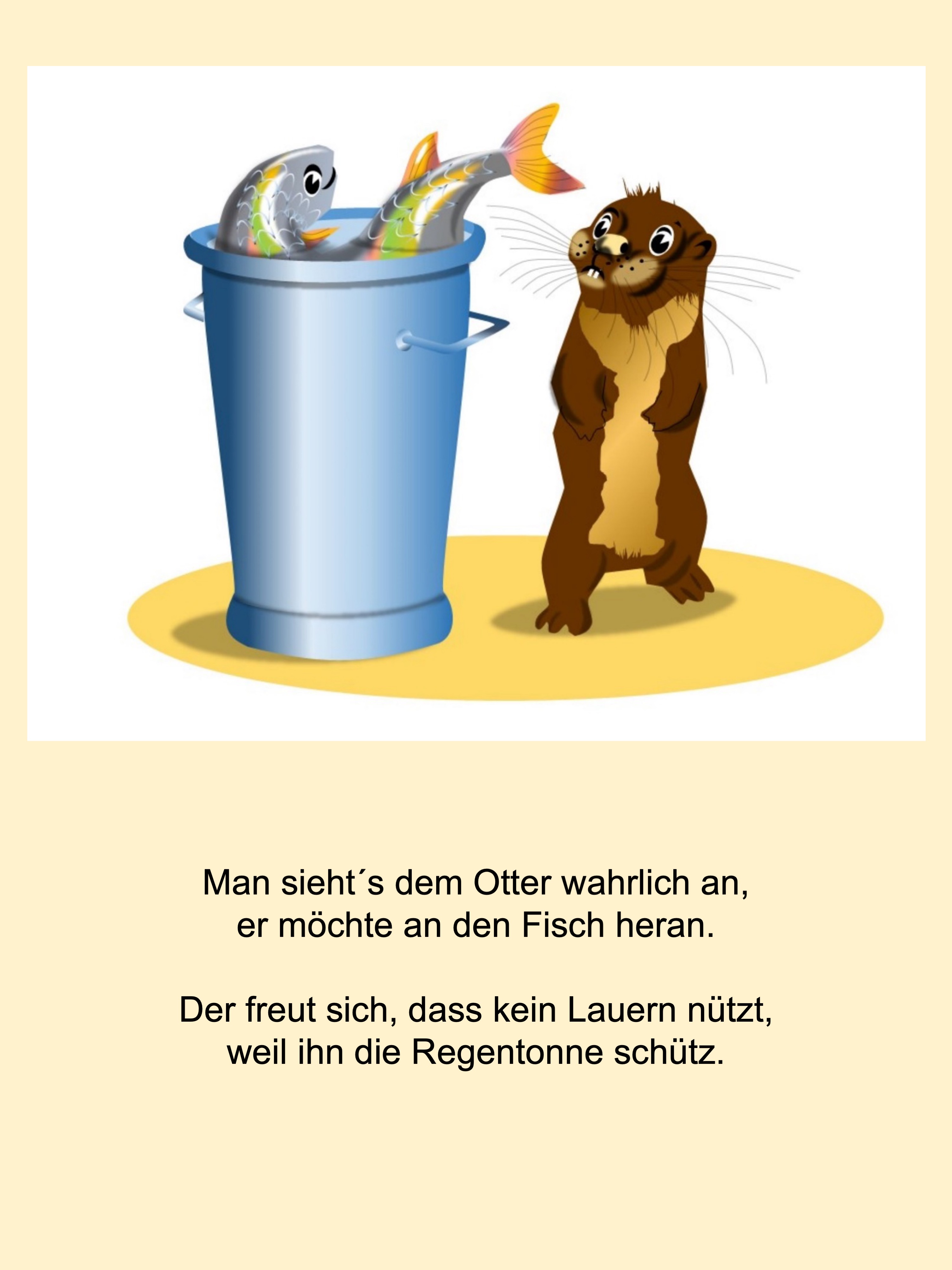 Otter and fish (painted with PowerPoint; 2021-11)