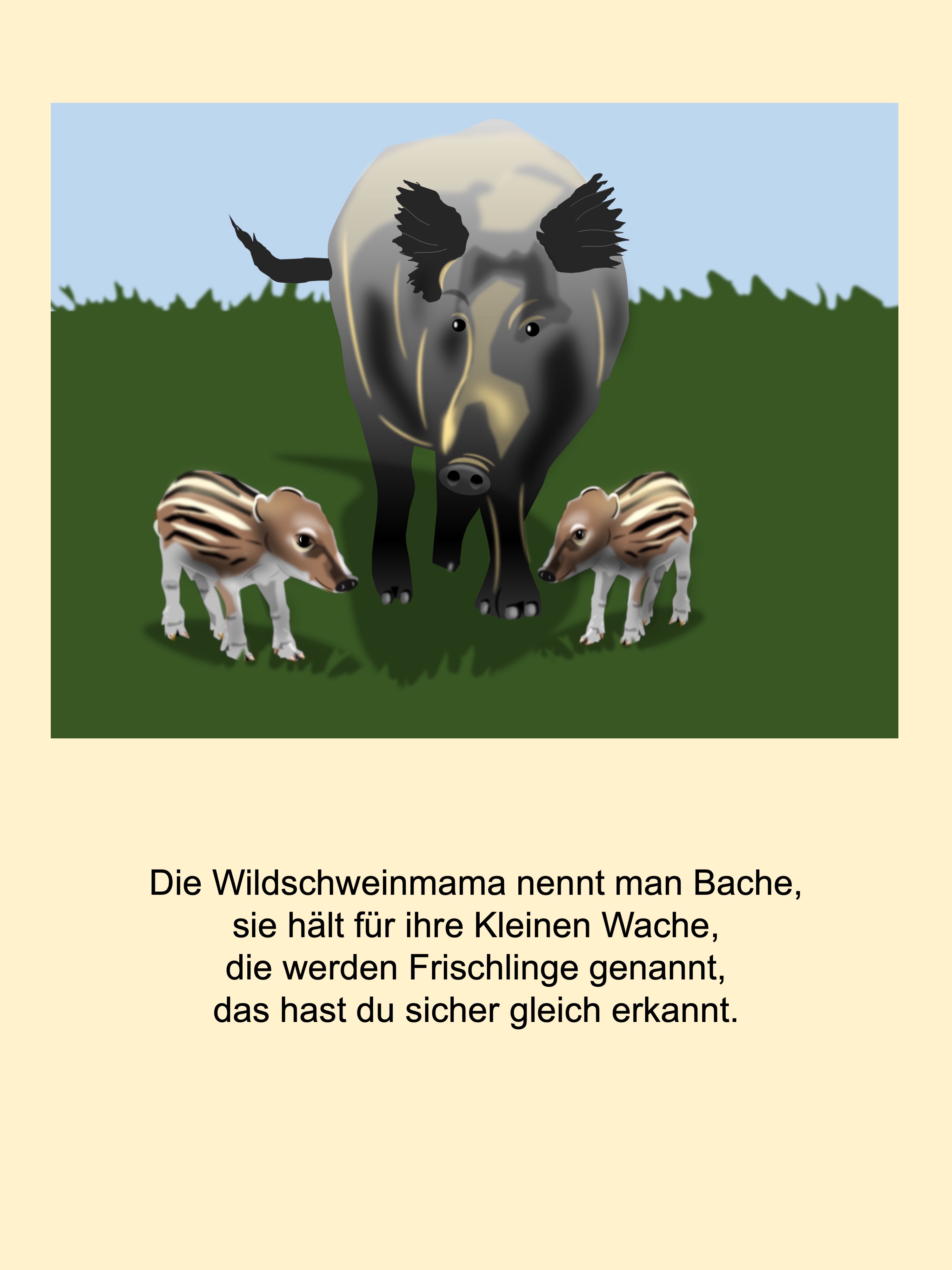Wild boars (painted with PowerPoint; 2022-05-18)