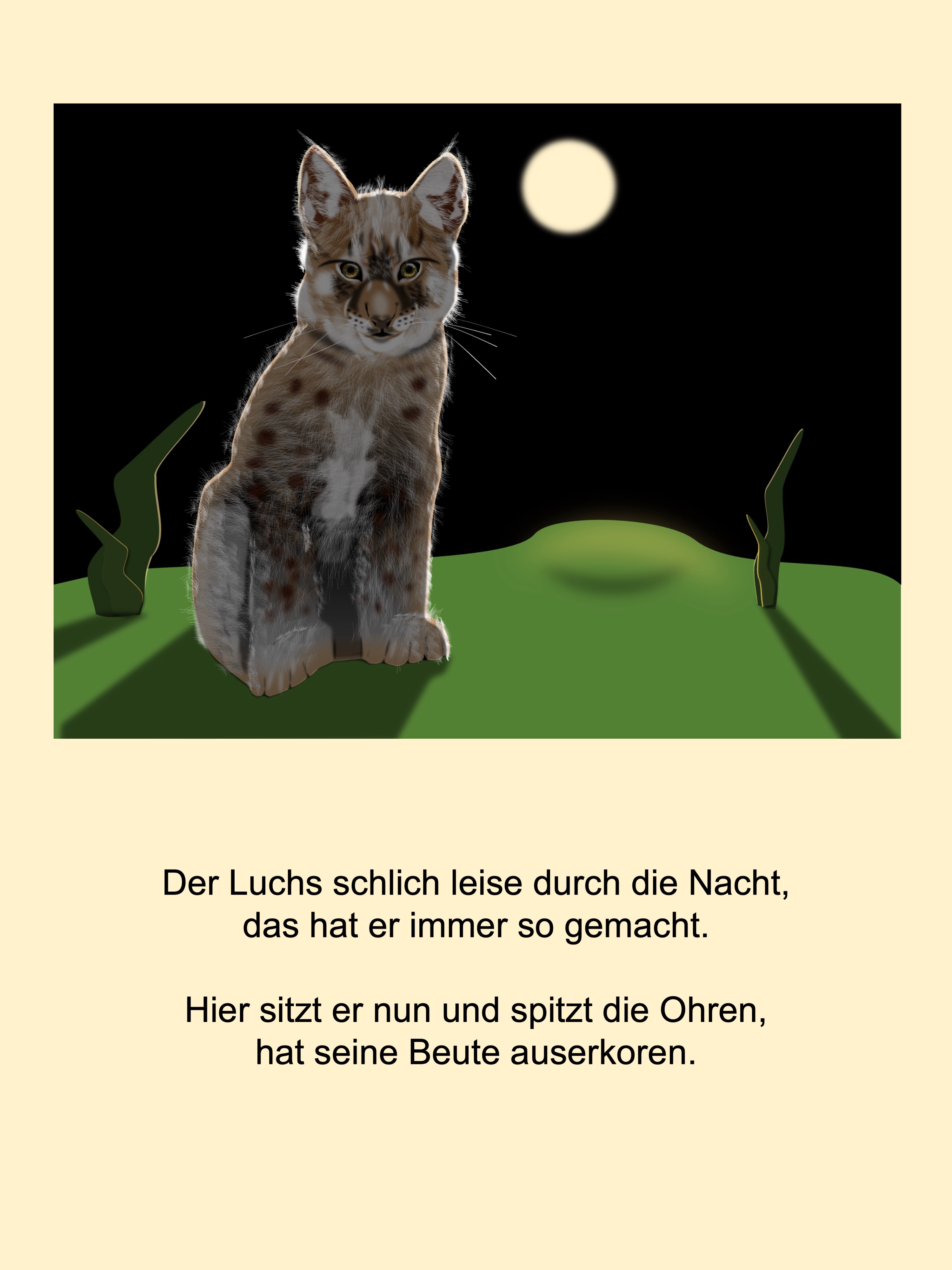 Lynx at night (painted with PowerPoint; 2022-05-14)