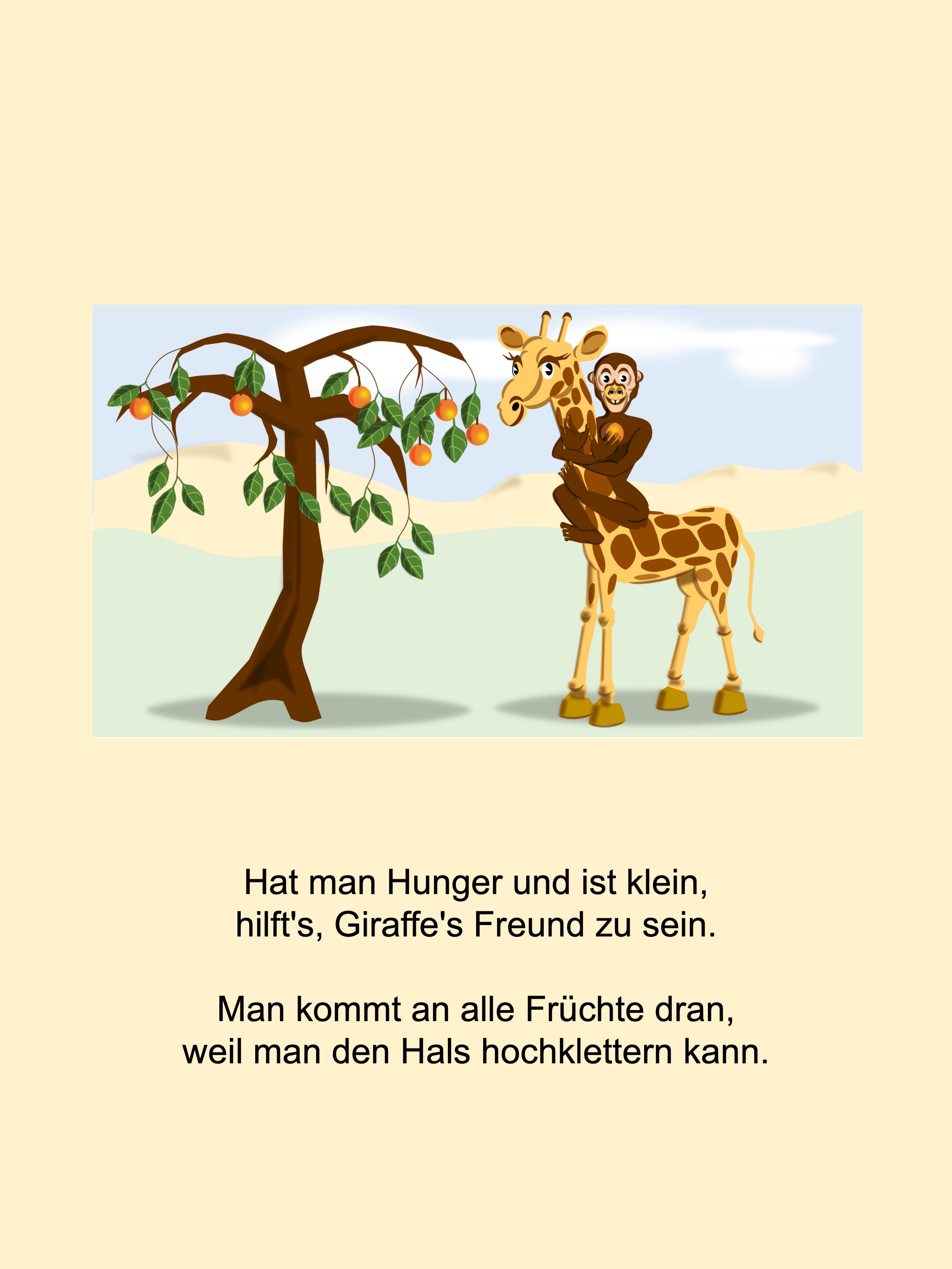 Giraffe and Monkey (painted with PowerPoint; 2021-11)