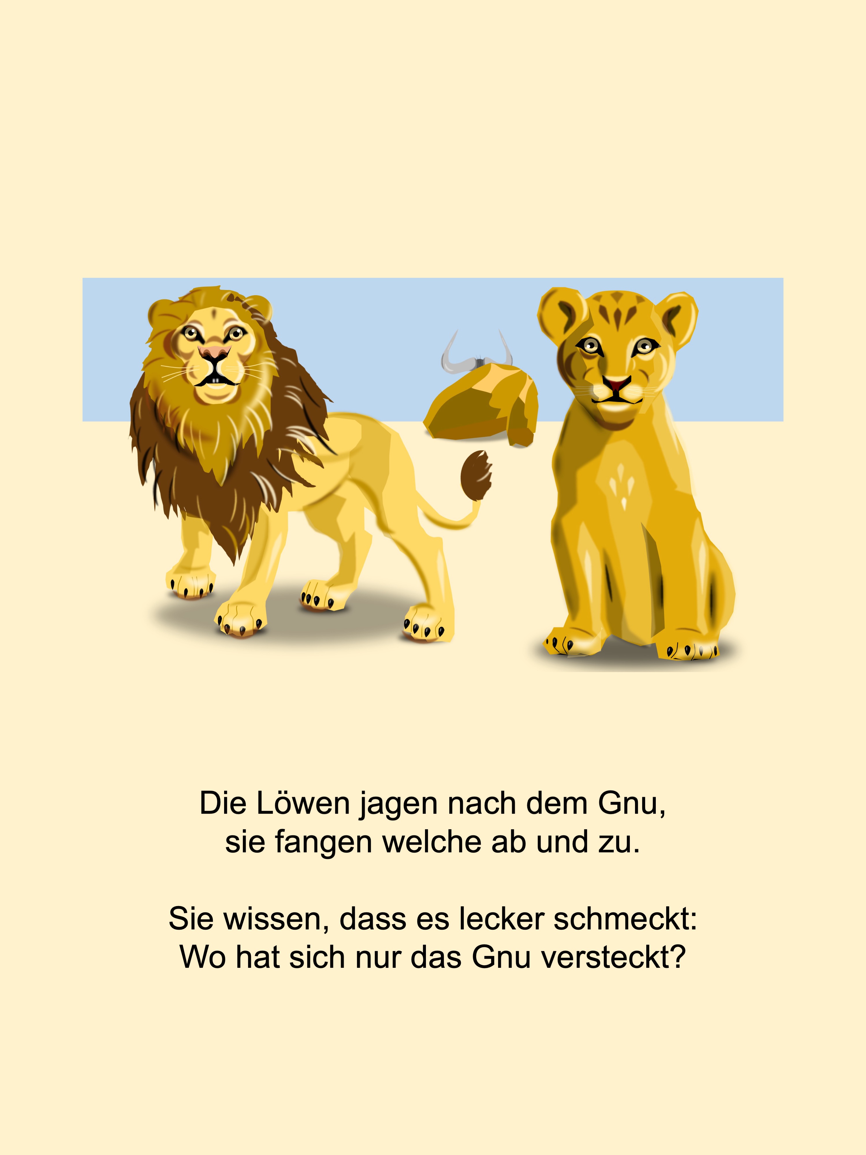 Lion family (painted with PowerPoint; 2021-11)