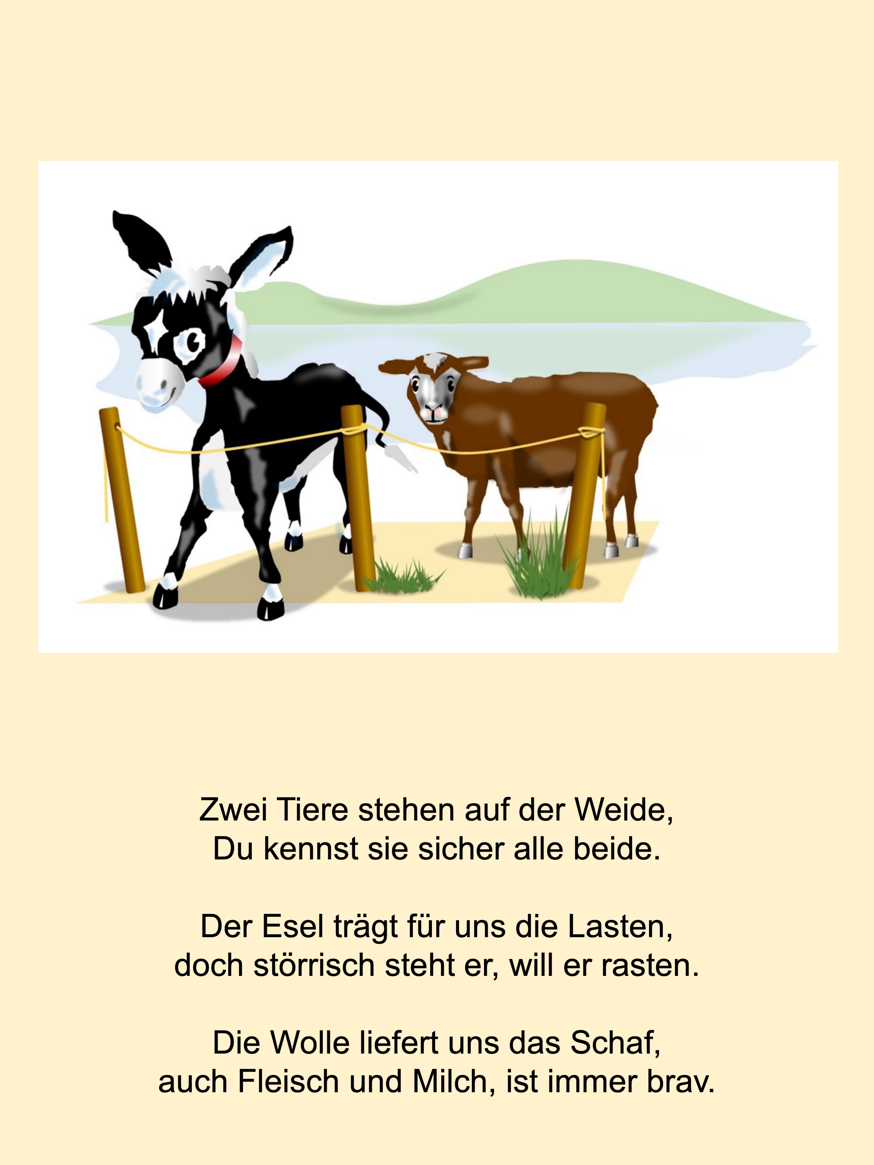 Donkey and Sheep (painted with PowerPoint; 2021-11)