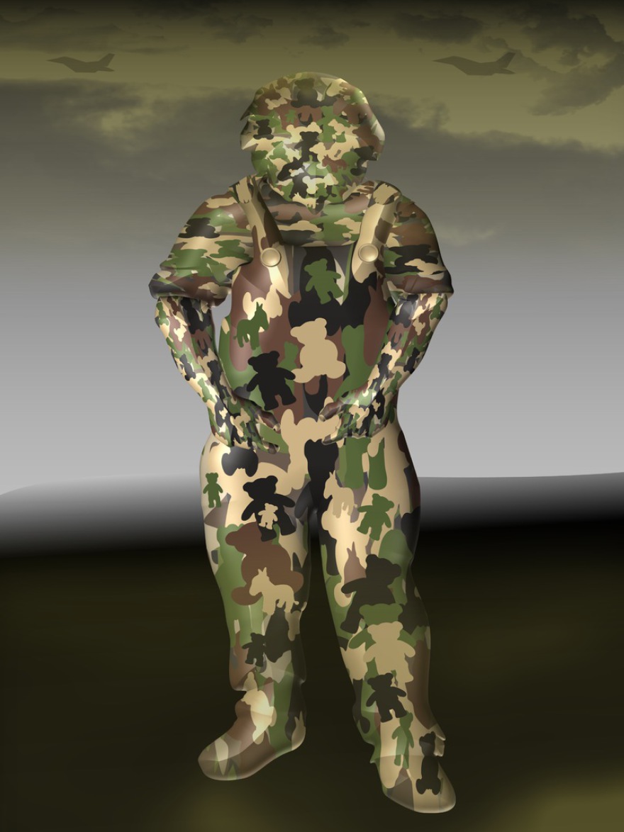 Dad, where's my real teddy bear? (age-appropriate camouflage; prepared for the worst-case scenario (?); (I hope, it remains a bad dream!); (combined painting technique; 2026-02-16)
