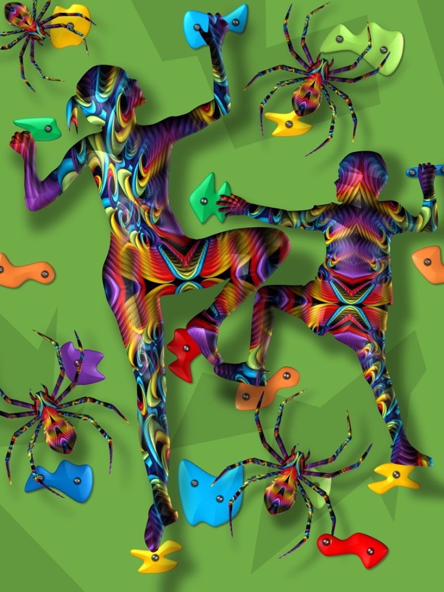 climbing - you are not alone (combined painting technique; just under preparation)