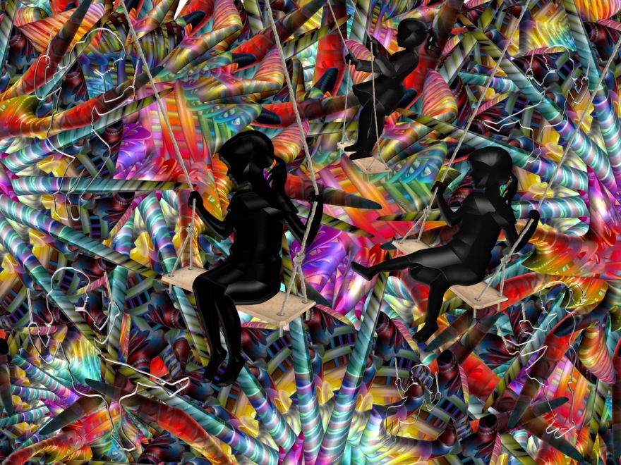 enticing but certainly dangerous environment (combined painting technique; first draft; 2026-06-30)