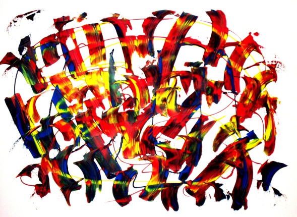 50 seconds (the title is based on the time of painting); (oil, 2014)