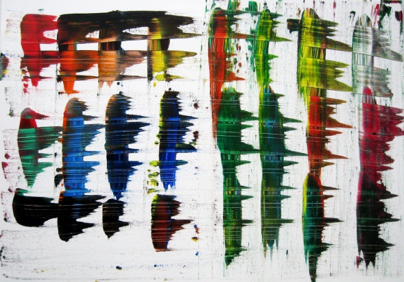 recognizable traces due to storm (painted together with Julia) (acryl, 2014)