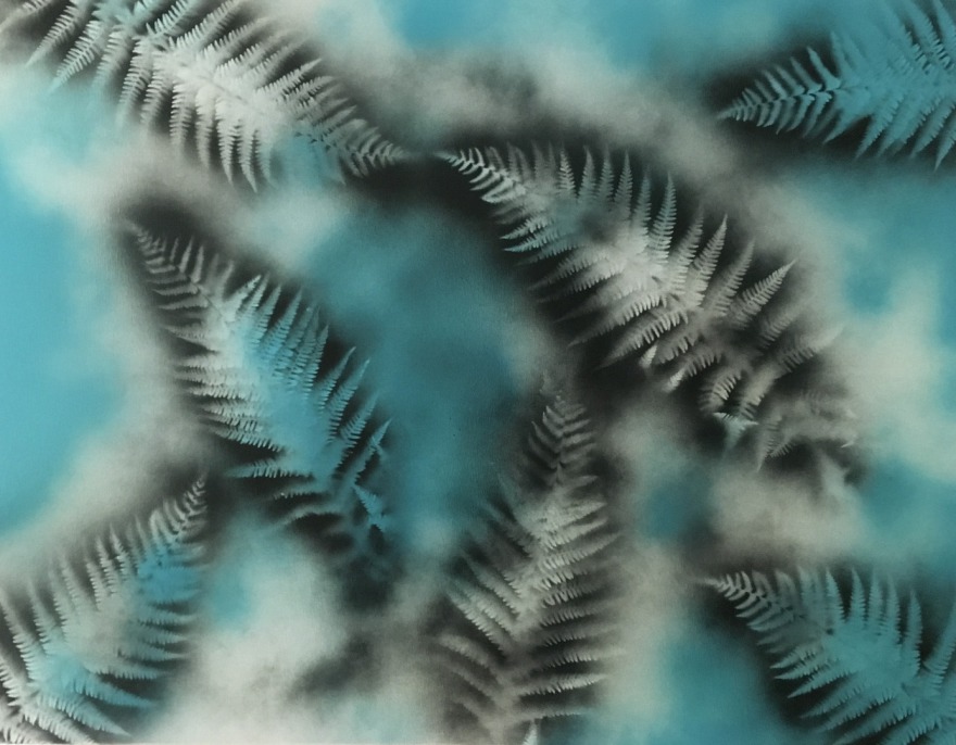 fern in very cold season (acryl, 2018-09, painted with Julia)