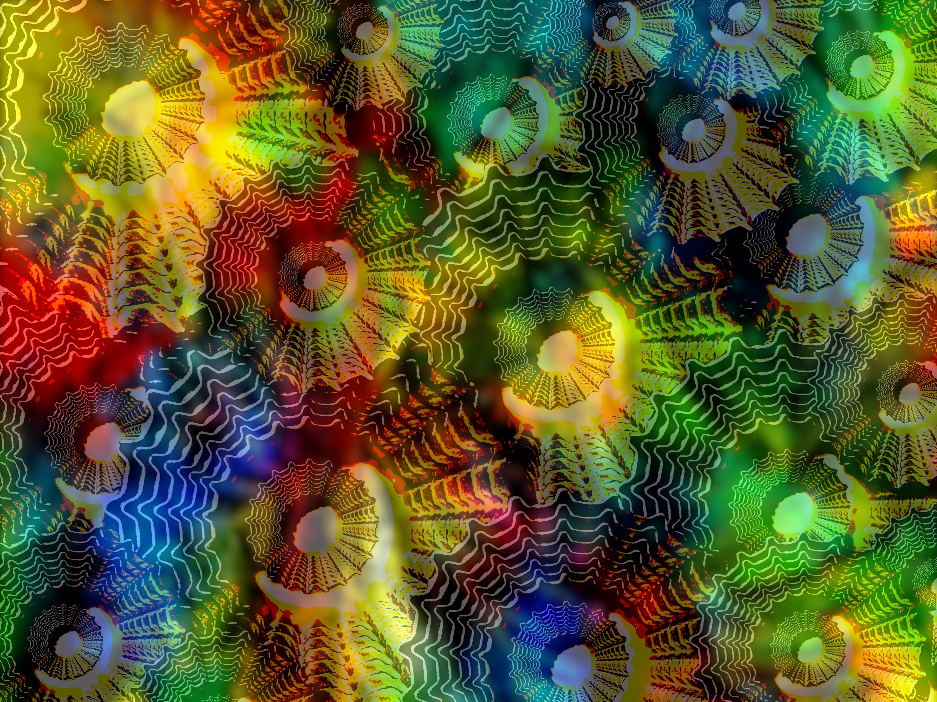 maybe artificial flowers in colored light as a replacement for the lost nature); (painted with PowerPoint; 2024-12-15)