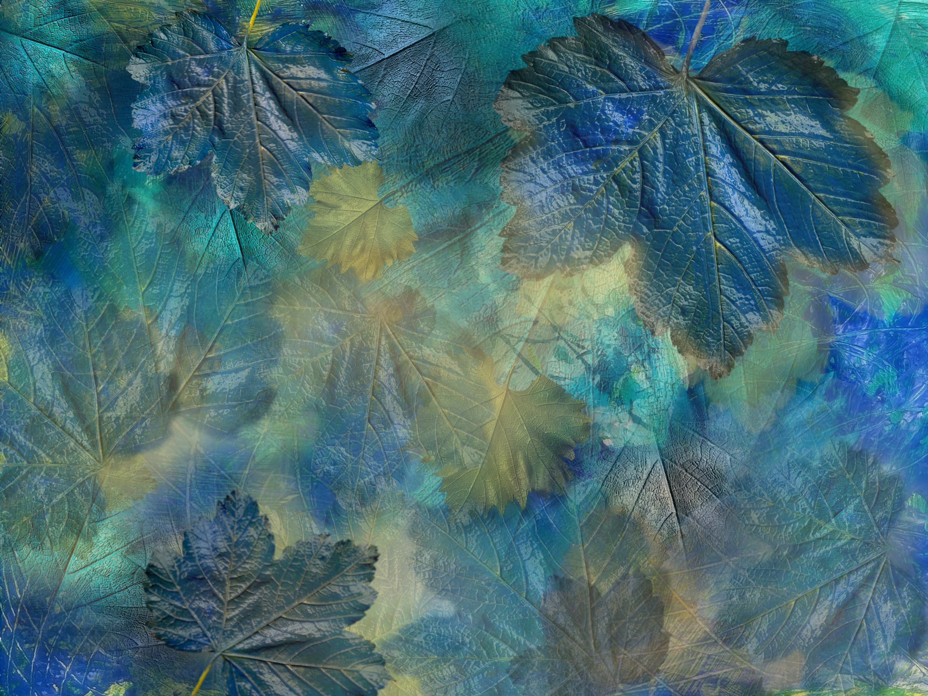 falling maple leaves in the sunshine (combined painting technique; (2024-10-10)